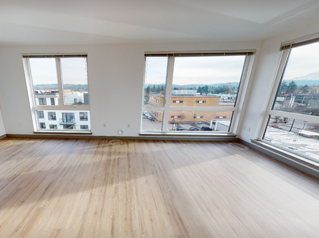 Empty vacant apartment living room from a 3D tour